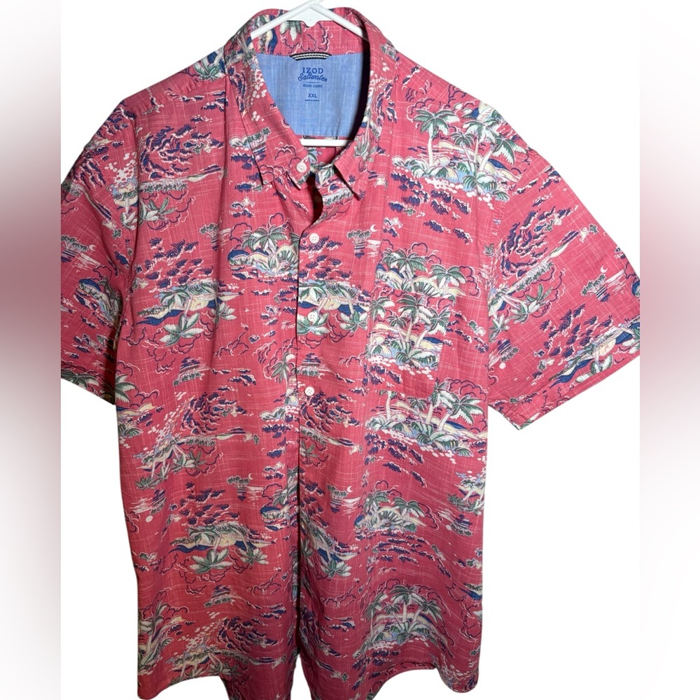 Izod Saltwater Classic cotton Rose Button Down
Shirt Sleeve Shirt Sz XXL